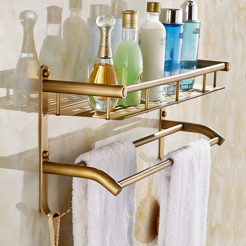 Bathroom Shelf 50cm Length Antique Copper Bathroom Corner Shelf