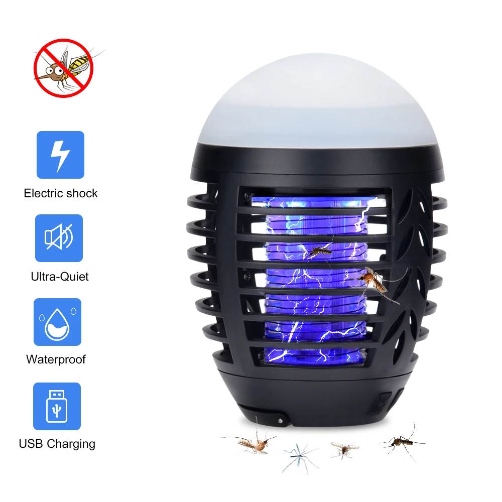 Кемпинговый фонарь Zapper Mosquito Killer лампа Палатка светильник светодиодный против насекомых Ловушка водонепроницаемый борьба с вредителями для дома в помещении на открытом воздухе