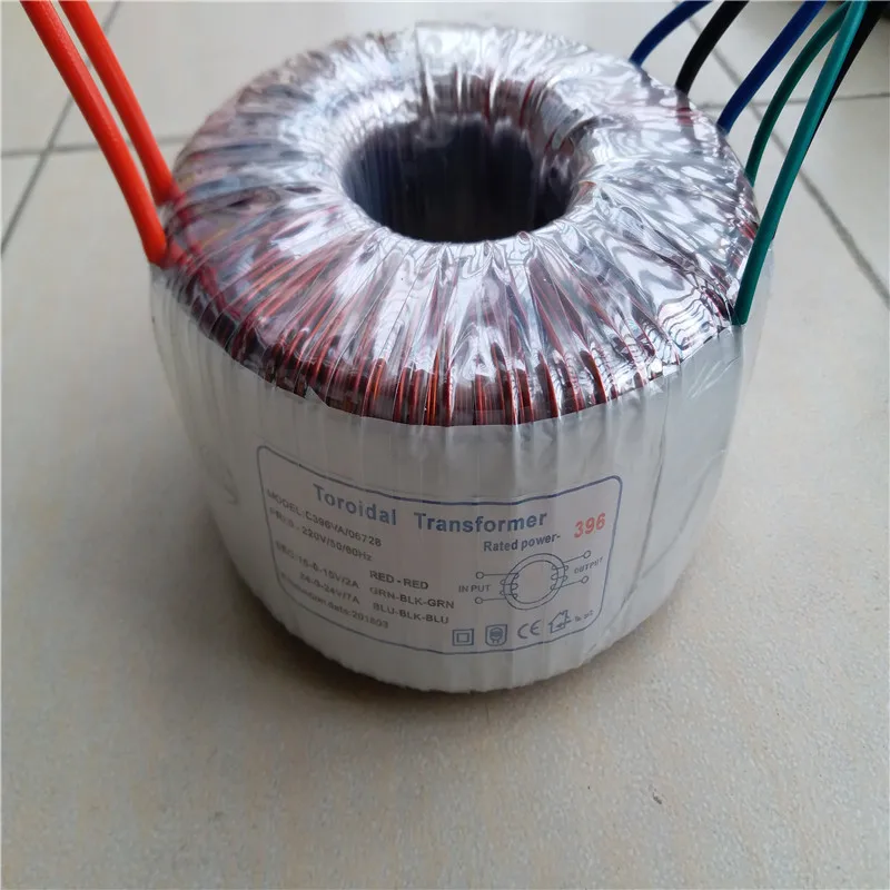 

24V-0-24V 7A 15V-0-15V 2A Ring transformer 220V input copper custom toroidal transformer 396VA for power supply amplifier