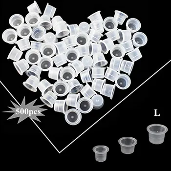 

500Pcs Large Size 15mm Tattoo Accessory Plastic White Ink Cups Supply for Tattoo