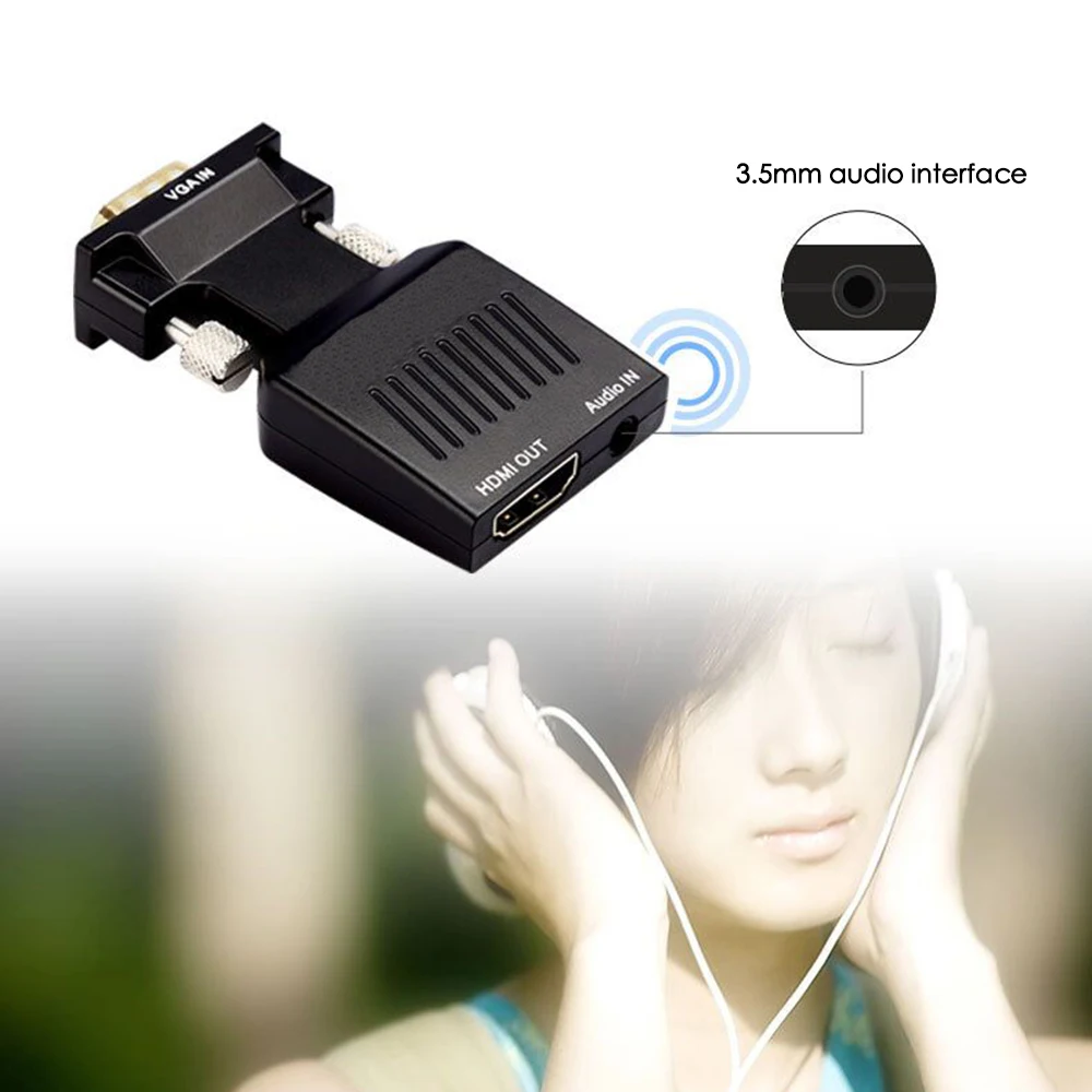 Адаптер hdmi-vga женский штепсельный преобразователь, адаптер 1080 P цифровой аналоговый видео аудио для XBOX TV Box проектор дропшиппинг