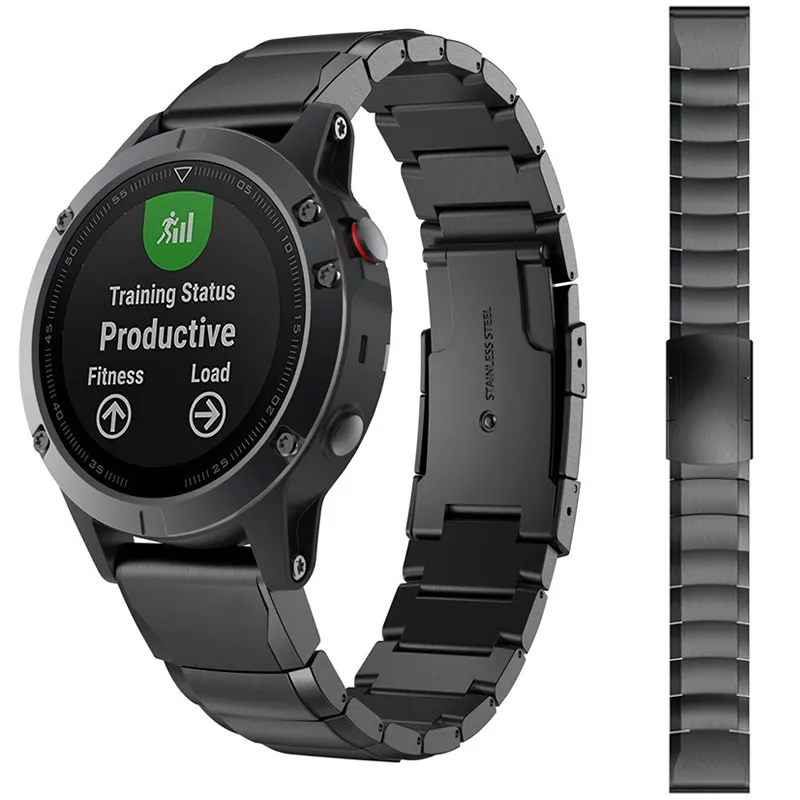Металлический ремешок из нержавеющей стали для наручных часов Garmin Fenix 5 5X 5S 3