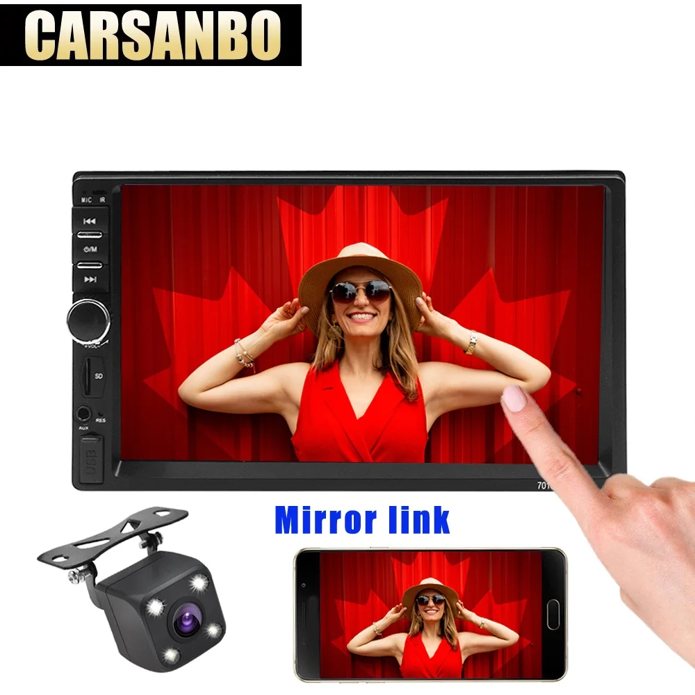 

Newest 2 din Car Radio 7" HD Autoradio Multimedia Player 2DIN Touch Screen Auto audio Car Stereo MP5 Bluetooth USB TF FM Camera