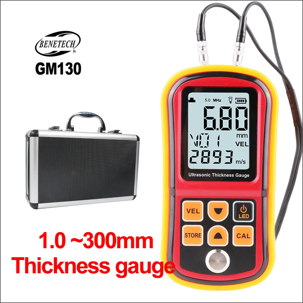 

BENETECH Ultrasonic Thickness Gauge Digital Paint Coating Electronic Thickness Gauge Tester 1.0 To 300MM GM130 Thickness Gauges