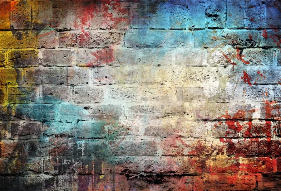 

Laeacco Brick Backgrounds For Photography Graffiti Colorful Wall Party Wallpaper Baby Portrait Photo Backdrops Photo Studio