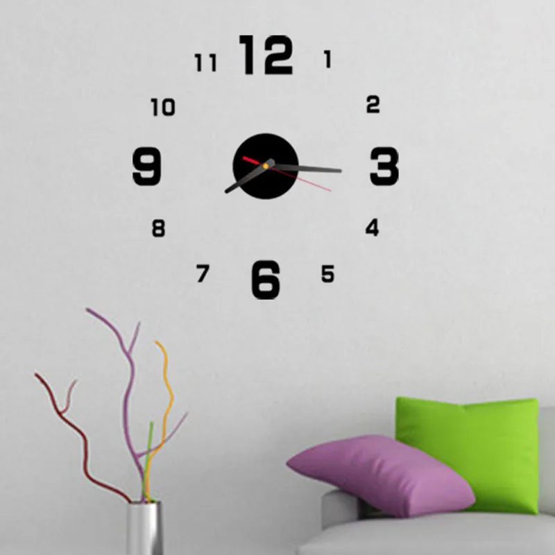 3d Diy Wall Clock New Horloge Acrylic Mirror Stickers Clock Home Decoration Living Room Quartz Clock Easy To Install