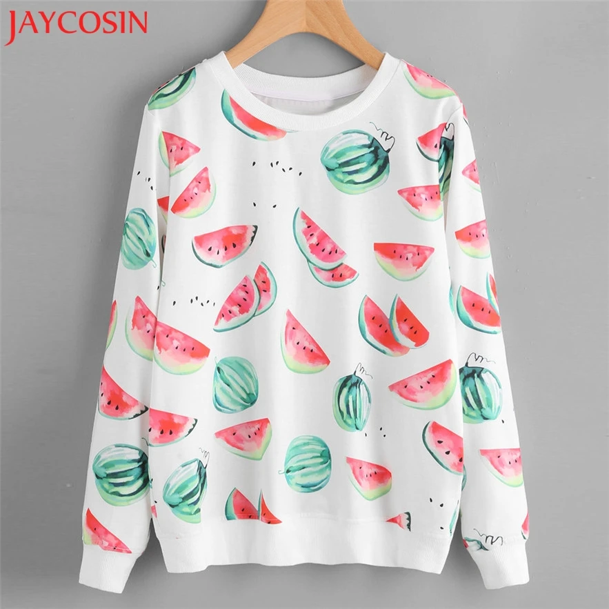 

JAYCOSIN autumn sweatshirts women Fashions 2017 watermelon printed Tops for women pullover long sleeves sudadera mujer #30 Gift