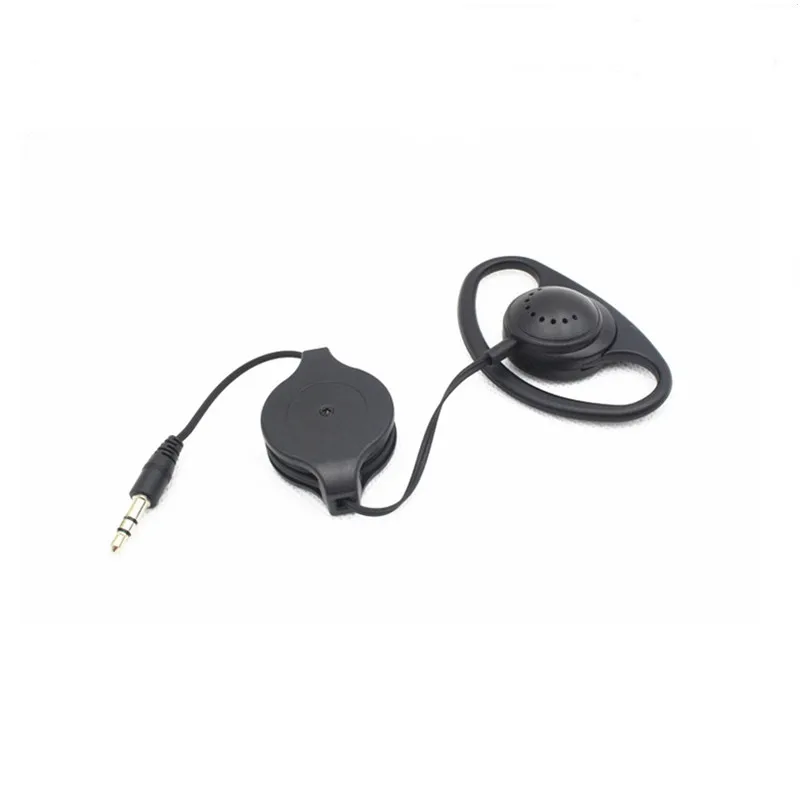 linhuipad 3.5mm stere Black Earpiece with Retractable Ear hook