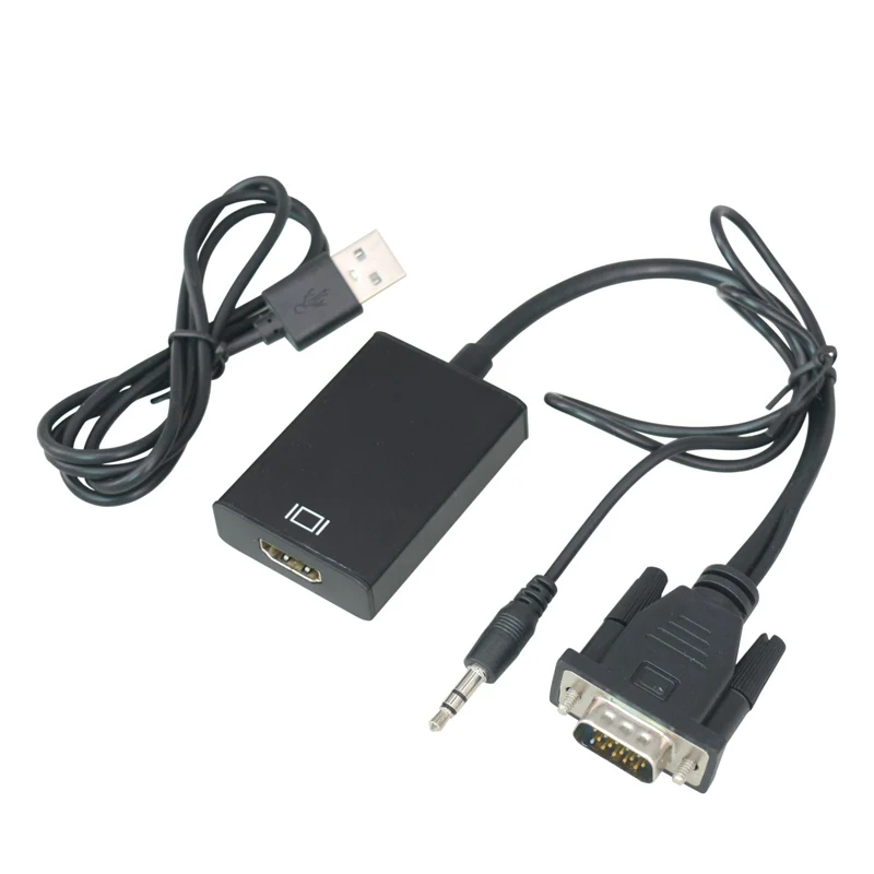 

VGA Male to HDMI Female Converter Adapter Cable With Audio Output 1080P VGA HDMI Adapter for PC laptop to HDTV Projector
