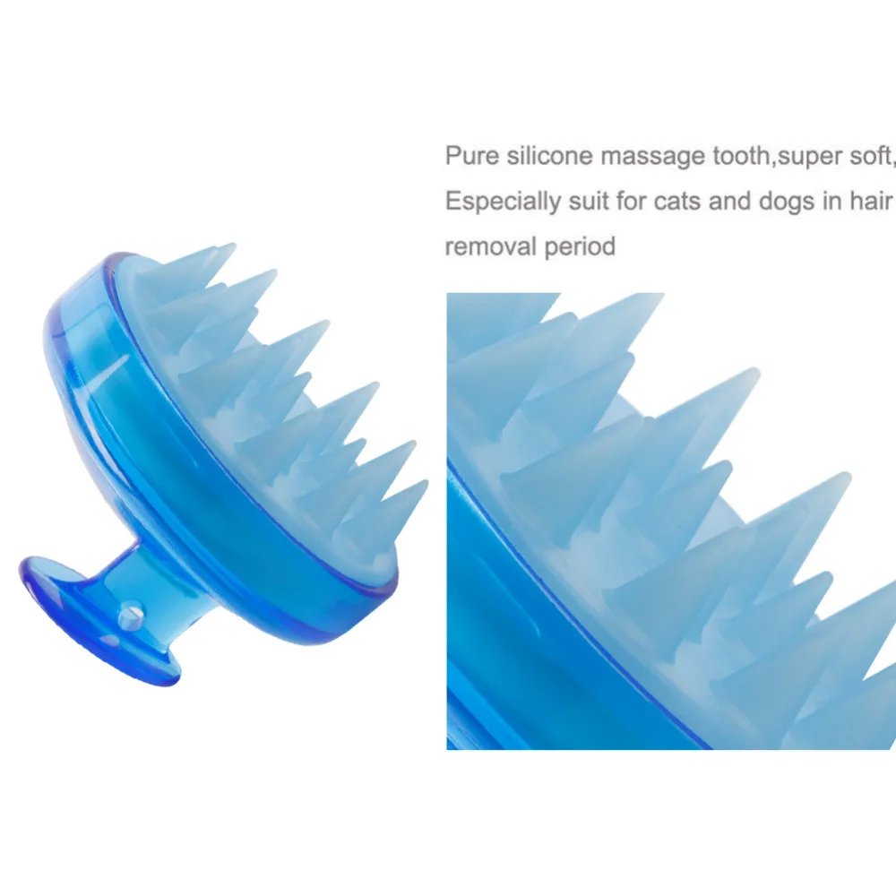 Soft Gel Silicone Head Body Massager Comb Anti-Dandruff Hair Care Shampoo Brusher Bath SPA Slimming Massage Tool For Pets Kids