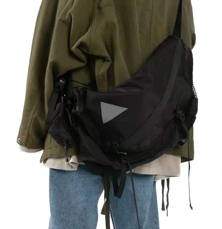 Модная мужская Наплечная Сумка, уличная водонепроницаемая сумка через плечо для мужчин, хип-хоп Уличная женская большая сумка через плечо 577