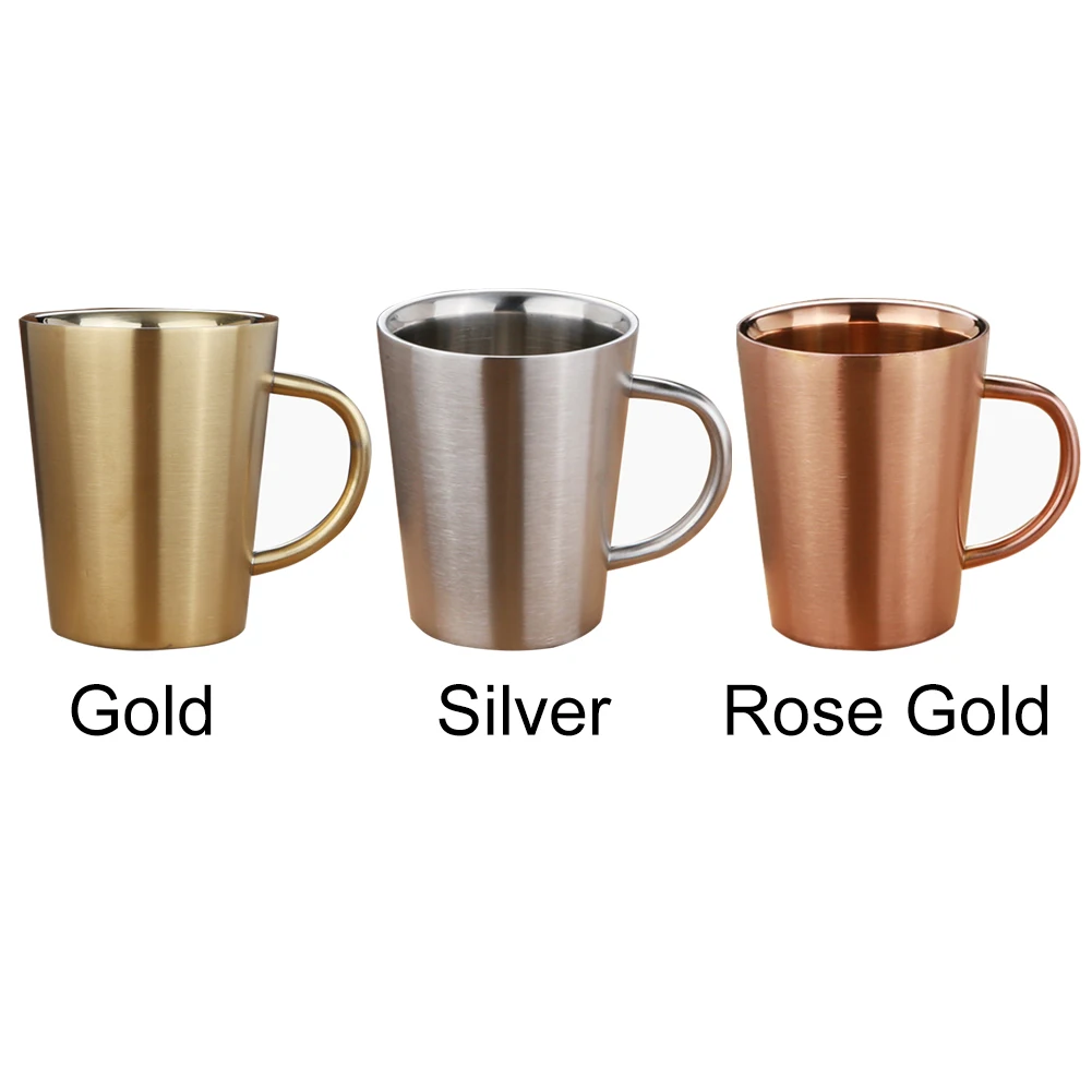 Anti-scalding Portable Home Office Outdoor Insulated Stainless Steel Breakfast Travel Double Layer Cup Mug Coffee With Handle