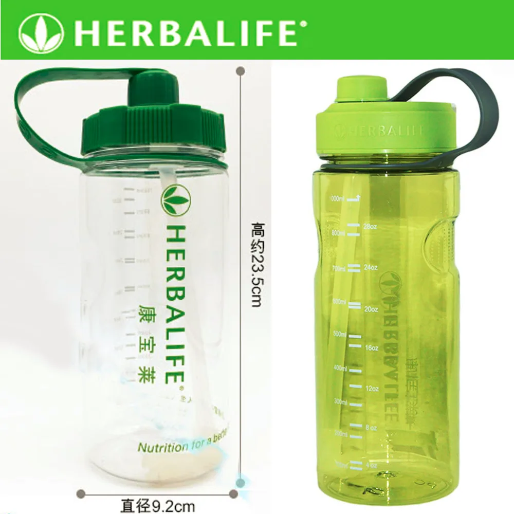 1000ML Big capacity Herbalife Nutrition Food grade plastic sports water Bottle With Straw Inside