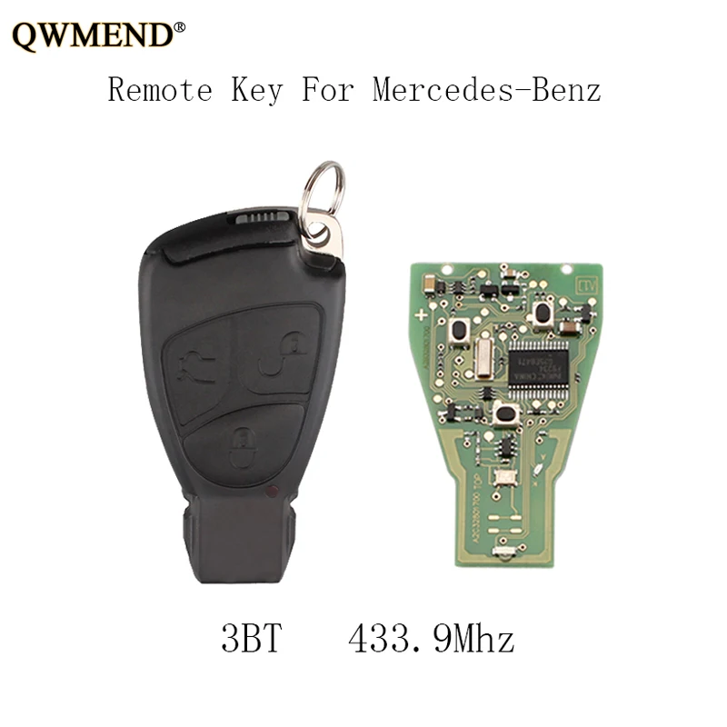 QWMEND 3 кнопки дистанционного ключа для Mercedes-Benz C E B S класс CLS CLK ML CL SLK 433,9 МГц Автомобильный ключ с лезвием