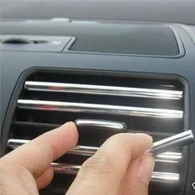 HUANLISUN 3metres U Style decoration strip Grille Chrome car Automotive air conditioning outlet blade car styling tuyeres