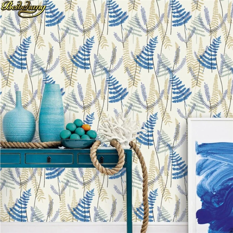 

beibehang Nordic natural coniferous green leaves wallpaper for walls 3 d wallpapers for living room 3D stripe wall paper roll
