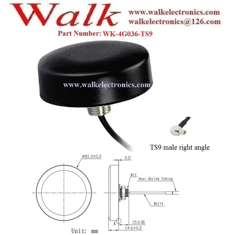 TS9 под прямым углом, кабель RG174 при помощи крепления с винтом 4 аппарат не привязан к оператору сотовой связи антенна, с высоким коэффициентом усиления 4 аппарат не привязан к оператору сотовой связи Автомобильная антенна, Открытый lte 4g антенна