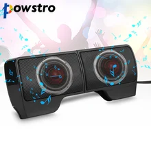 Мини-портативные Стереодинамики с зажимом и питанием от USB 3,5 мм разъемом, аудио колонки с поддержкой регулятора громкости для ноутбуков, ПК, настольных планшетов