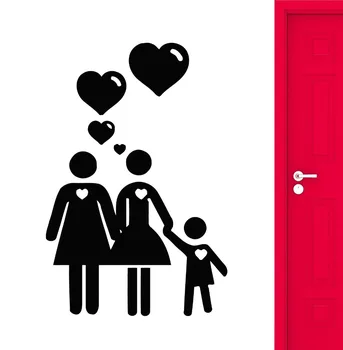 

Happy Family Wall Stickers Parents Love Heart Decor for Room Vinyl Decal