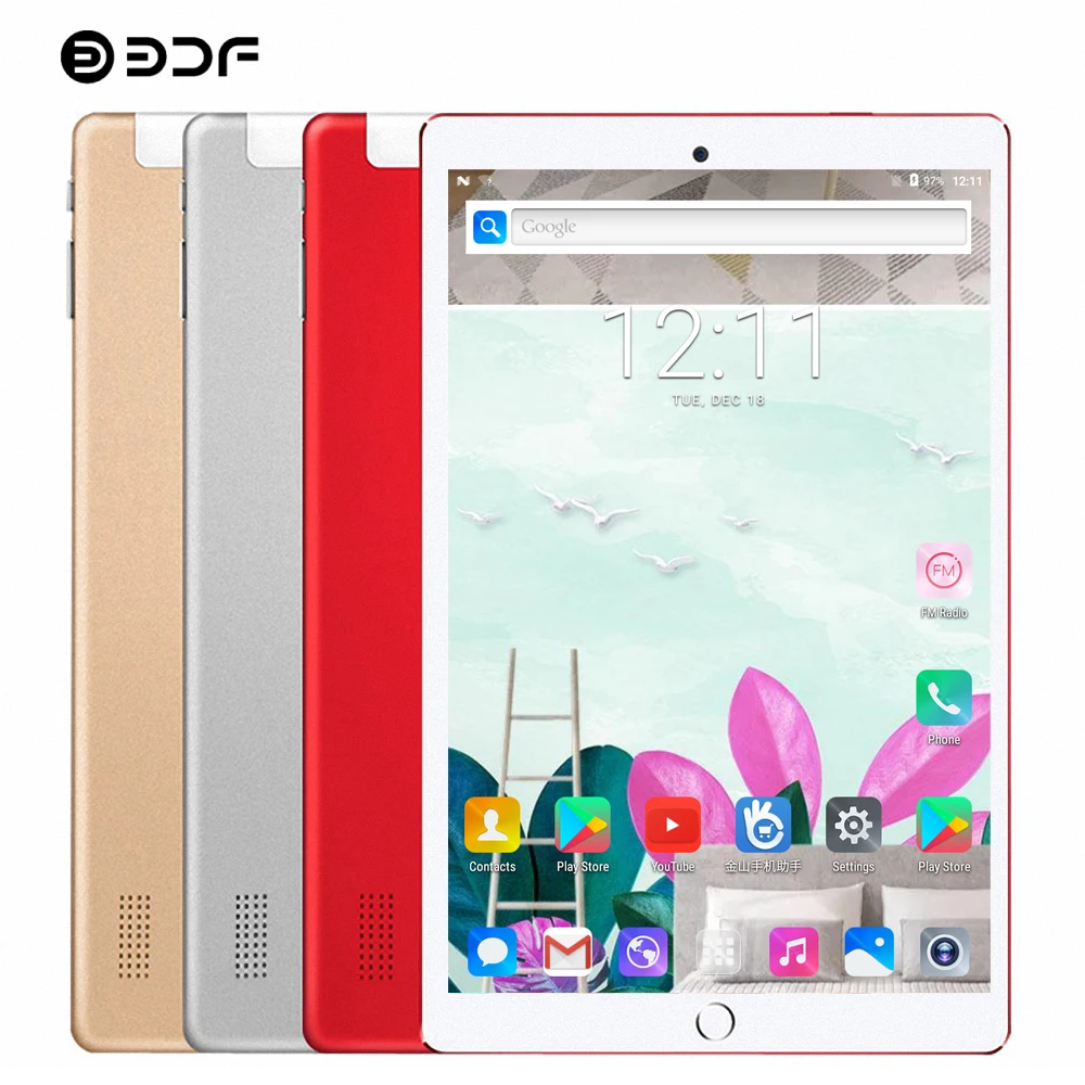  BDF New 10.1 Inch Tablet Pc Octa Core 1920*1200 IPS Android 7.0 4GB RAM 64GB ROM 3G Phone Call Dual