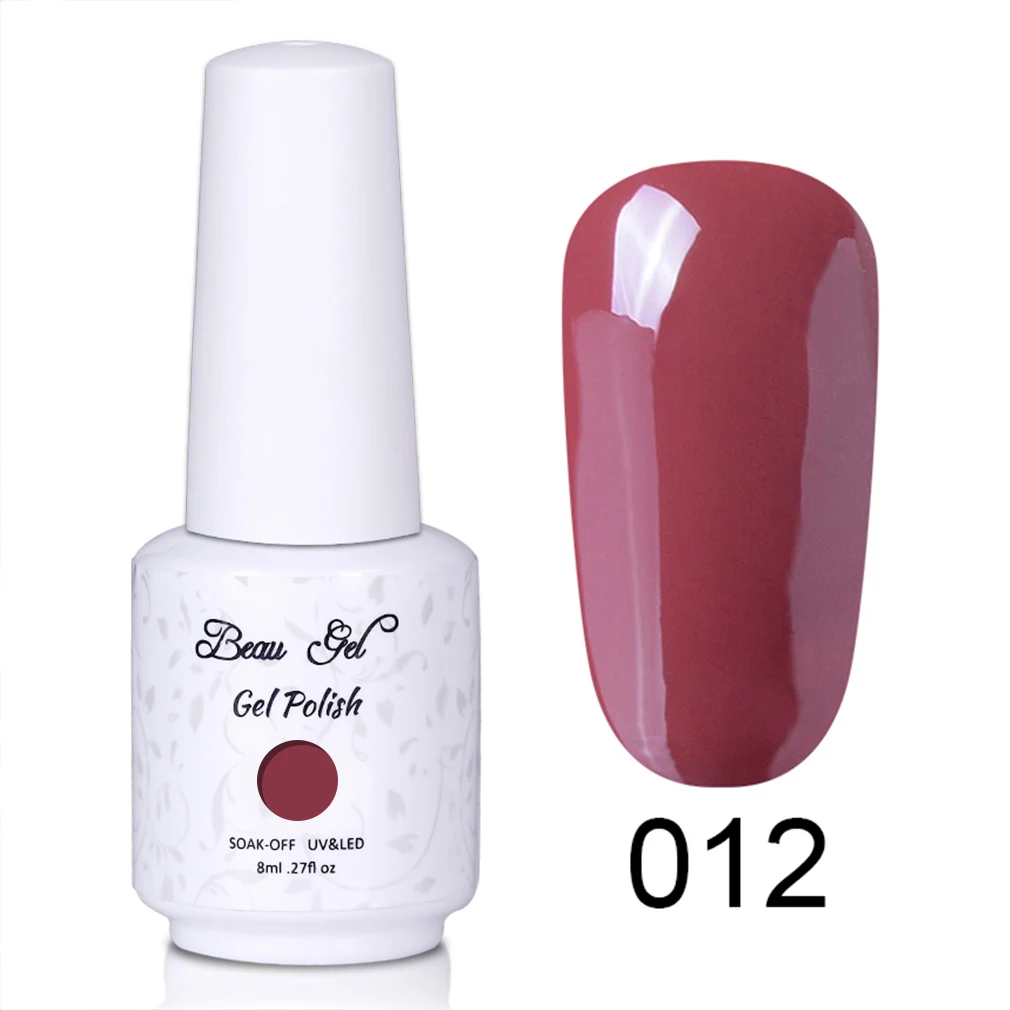 Beau Gel 8ml Nude Color UV Gel Nail Polish Soak Off Vernis Semi Permanent Hybrid Varnish Gellak Enamel Lacquer Jelly Gel Polish - Цвет: NU012