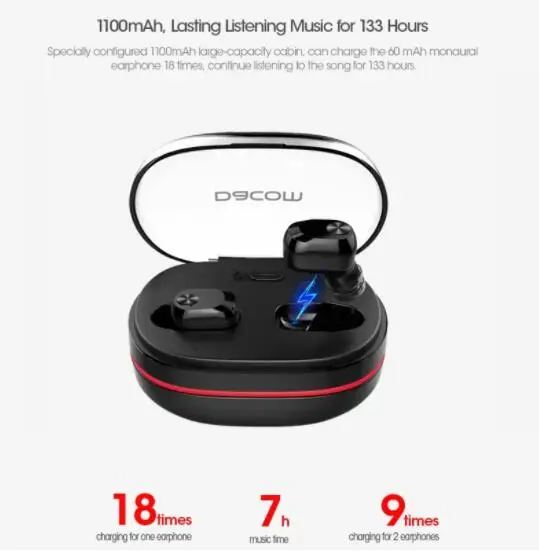 DACOM K6H TWS Bluetooth наушники True Беспроводные с зарядным чехлом мини невидимый наушник