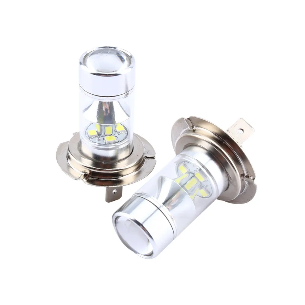 1 Pair 60w 2323 6000k 12SMD White H7 High Power Led Car Fog Running Light Bulbs
