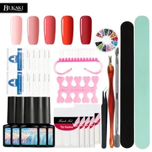 BUKAKI 14 шт. набор Гель-лак для ногтей Набор для маникюра 3 в 1 лак для геля не нужен верхний базовый слой праймер гель для ногтей набор инструментов