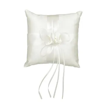 

Ribbon Bud Wedding Ring Pillow Cushion Bearer 20 x 20cm Ivory