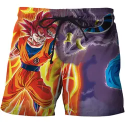 Горячие Dragon Ball малыш Гоку HD 3D Повседневные Шорты с принтом сексуальный человек для женщин летние пляжные штаны Harajuku одежда заплыва мужские
