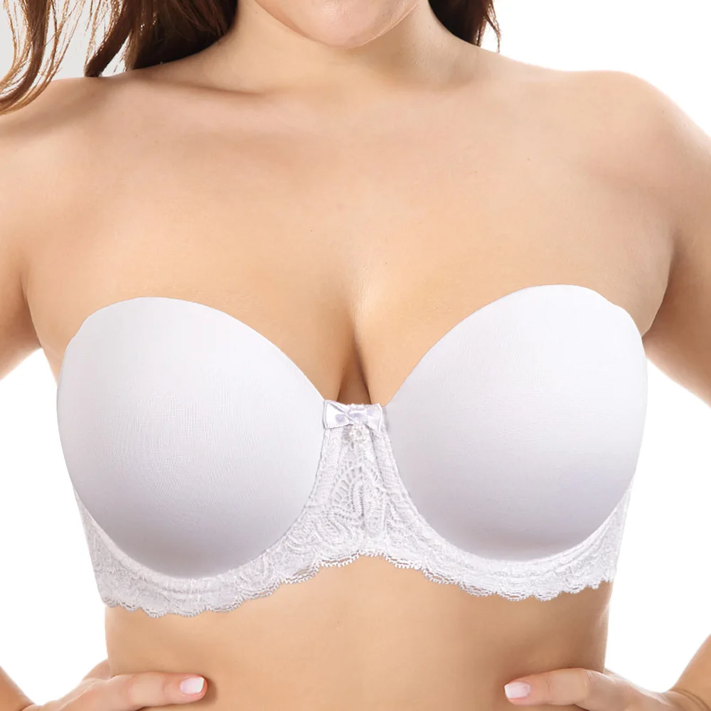 New White Lace Bras For Women Sexy Lingerie Underwire Strapless