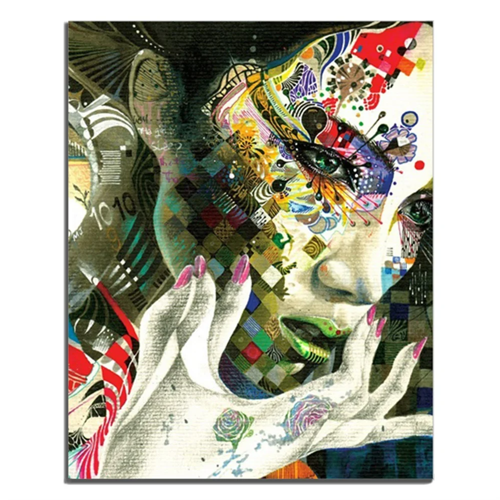 

Beautiful Girl Abstract Water Color Popular Canvas Oil Painting Unique Gift For Home Office Decor Wall Artwork Picture No Frame