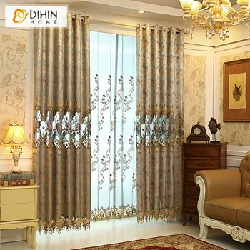 

DIHIN Luxury Curtains European Embroidered Cortinas Cortinas Para Sala Window European Style Curtains For Living Room Balcony