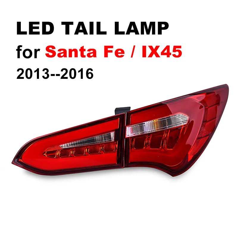 LED Tail Lights For HYUNDAI SANTA FE 2013 For Santafe Rear lights Tail Lamp Brake Red Smoke