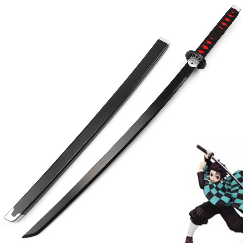 Аниме Demon Slayer: Kimetsu No Yaiba косплей реквизит Tanjirou Kamado деревянный меч оружие для
