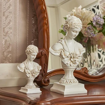 

People resin ornaments European creative girl head art sculpture home decorations