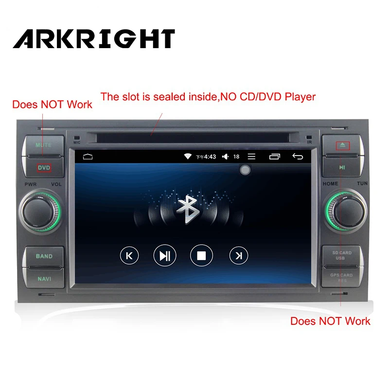 Top 7" 2 din 2GB Ram Car Radio Audio Stereo HD GPS Navigation Head unit For Ford Focus Fusion Multimedia Player Support DAB OBD DVR 5