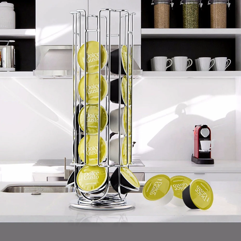 1 Pcs Revolving Coffee Pod Holder Tassimo Dolce Gusto Capsule Stand
