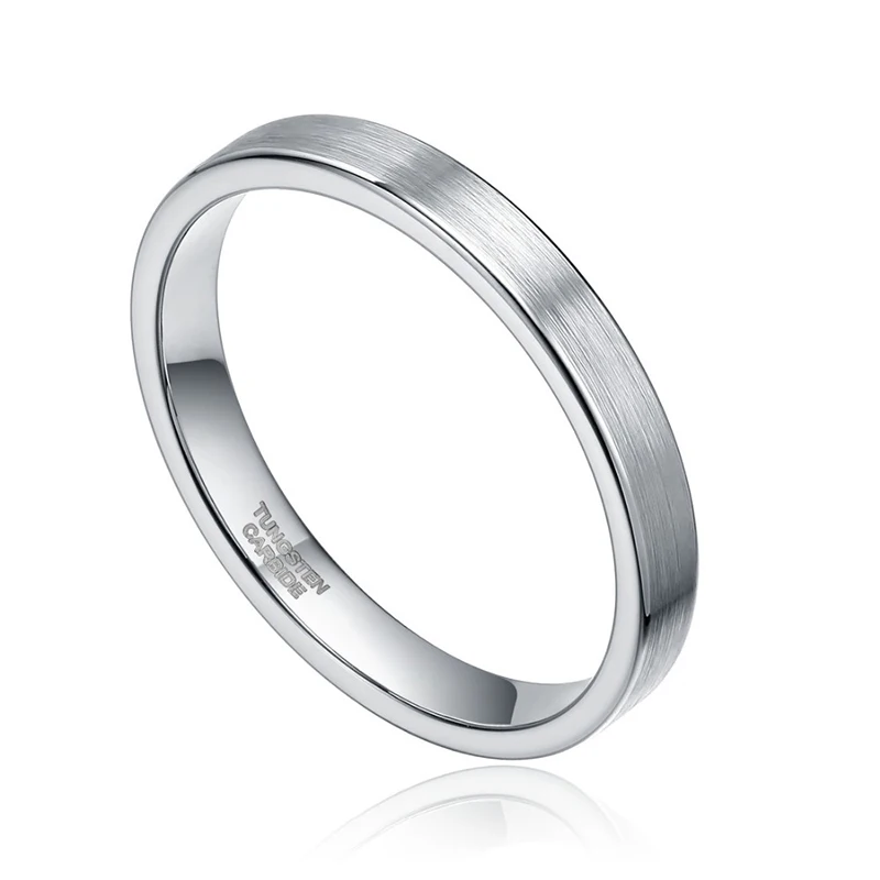 Женское кольцо Somen, 3 мм, серебряное, вольфрамовое, простое, полированное, обручальное, обручальное, женское, складывающиеся кольца Anillos