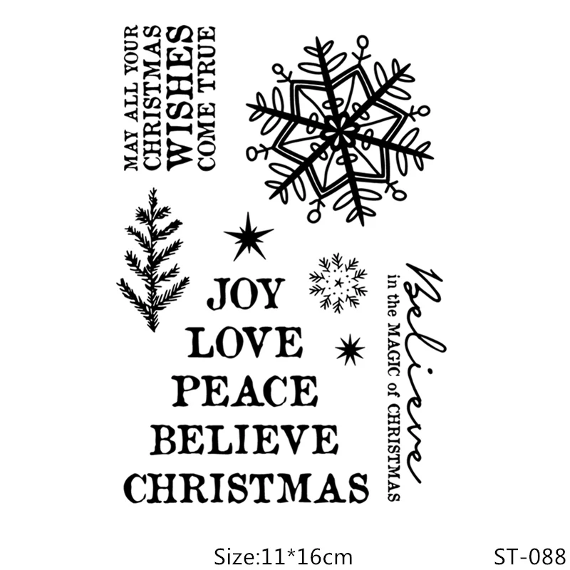 

ZhuoAng Christmas tree/Happy Christmas Transparent and Clear Stamp DIY Scrapbooking Album Card Making DIY Decoration Making