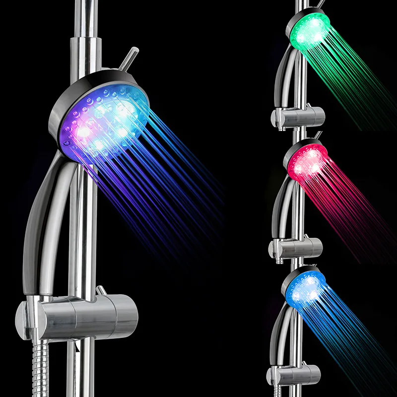 

Colorful LED Shower Head 7-Color Changing Shower temperature control three gradient shower head led light shower