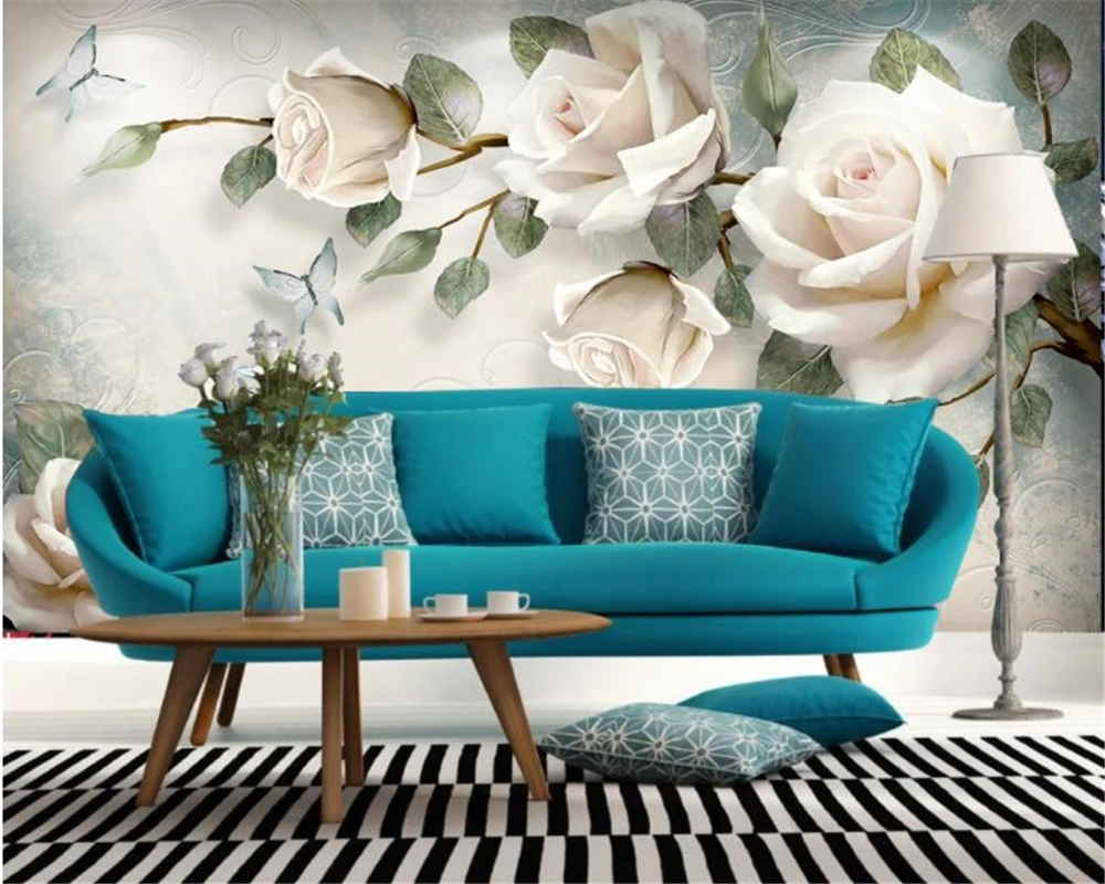 Beibehang Custom wallpaper mural modern hand painted flowers European style TV backgrounds wall living room bedroom 3d wallpaper Beibehang Custom wallpaper mural modern hand painted flowers European style TV backgrounds wall living room bedroom 3d wallpaper