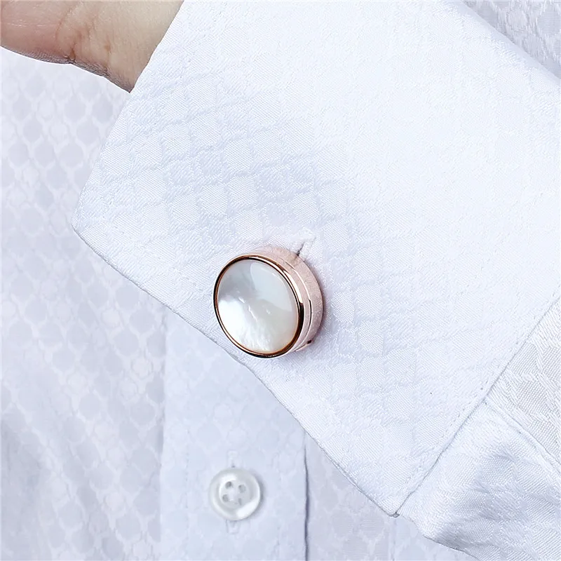 HAWSON Rose Gold Color Button Cover Mother Pearl Cover Button for Mens Clothing Accessory