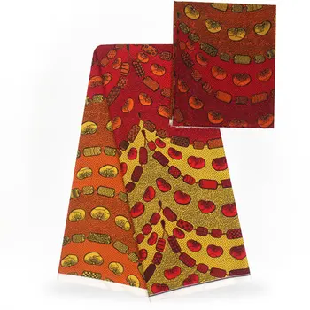 

2 Pcs Set 4 Yards African Ankara Prints Modell Material & 2 Yards Chiffon Ankara Chiffon Fabric YBXM-85