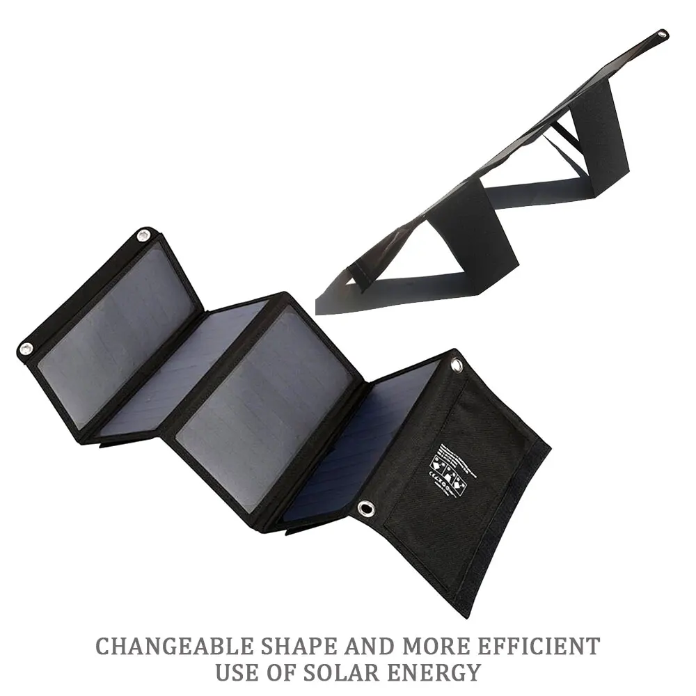 

28W Folding Solar Panel Charger Portable with Fast Charge 3 USB Port High Efficiency Sunpower Solar Panel for Cellphone