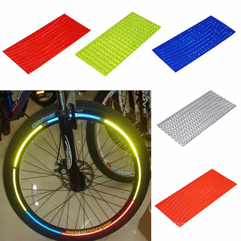 Bicycle Reflective Stickers Mtb Bike Motorcycle Fluorescent Wheel Rim Tape Decal Lights Reflectors