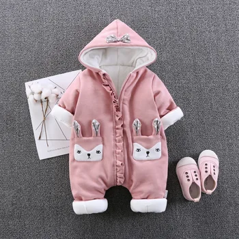 

winter Baby Rompers Christmas Baby Boy Clothes Newborn Clothing Baby Girl Clothes thick warm Jumpsuits outerwear 3-12M