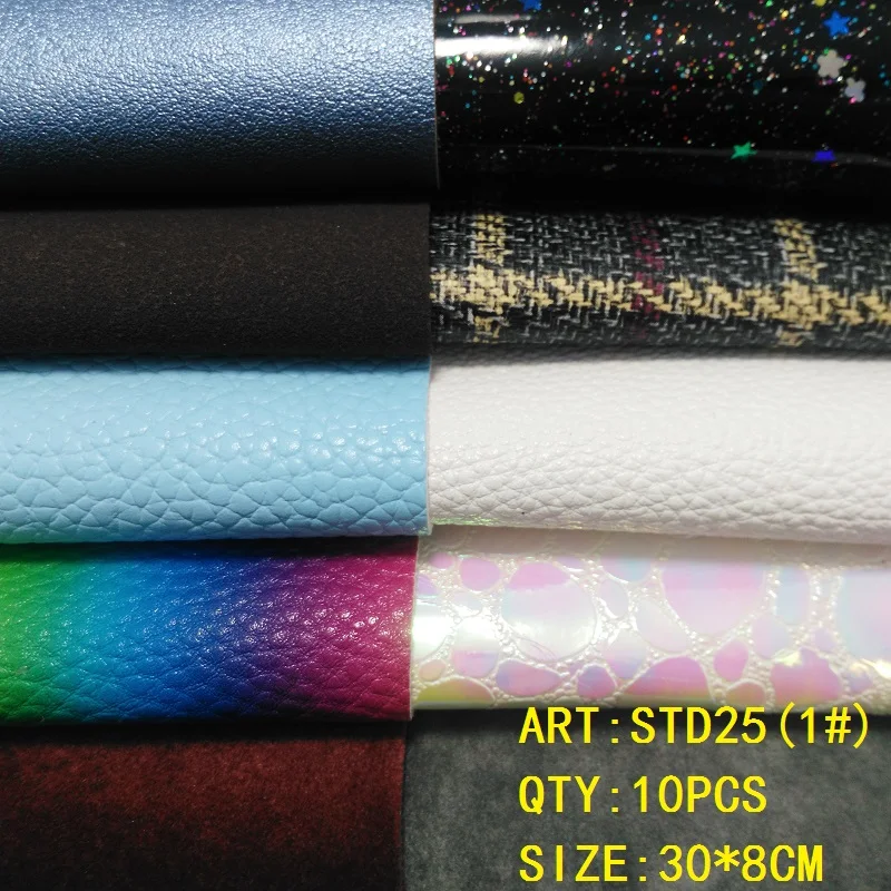 

CLEAR STOCK 1SET(10PCS )30X8cm Alisa Glitter Cuero Sintetico Glitter Leather For DIY hair Accessroies Craft STD25