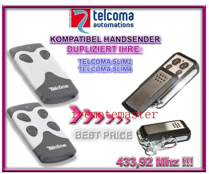 

TELCOMA transmitter SLIM2,SLIM4 433,92MHZ remote replacement top quality free shipping