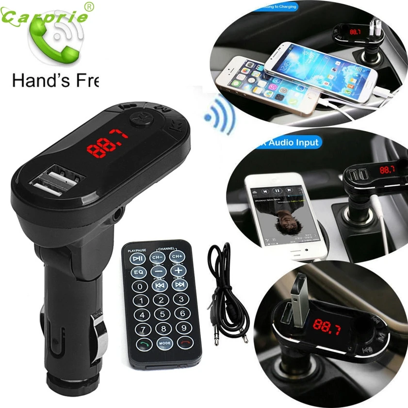 Высокое качество Bluetooth Беспроводной fm-передатчик MP3 плеер Handsfree Car Kit USB TF SD удаленного - изображение